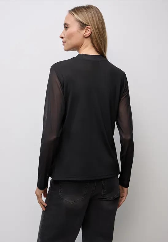 Shirt met col van mesh