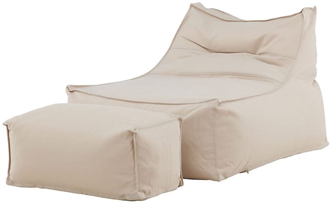 Redang zitzak met poef naar de tuin beige.