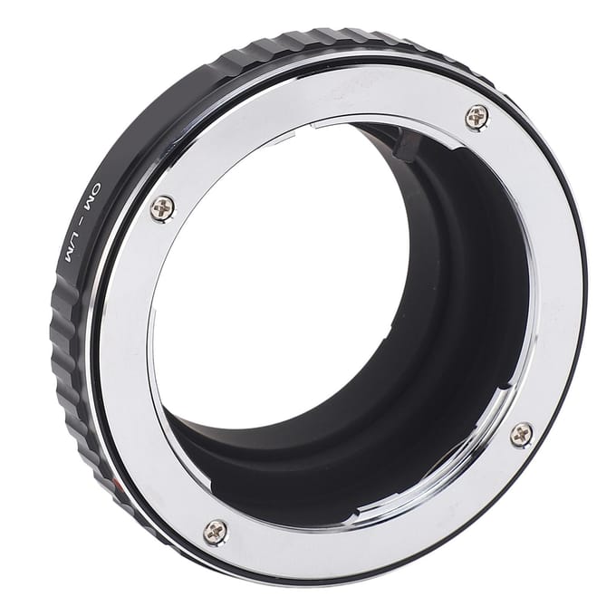 Adaptateur de Monture d'Objectif pour Objectif Olympus OM vers Appareil Photo Monture M Alliage d'Aluminium Bague Adaptatrice d'Objectif pour Leica gray