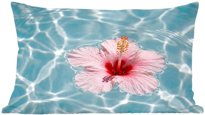 Sierkussens - Kussentjes Woonkamer - 60x40 cm - Hibiscus - Water - Roze