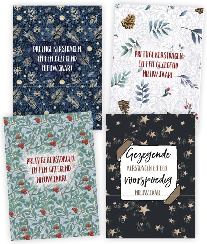 Voordeelpakje 12 kerstkaarten serie 2