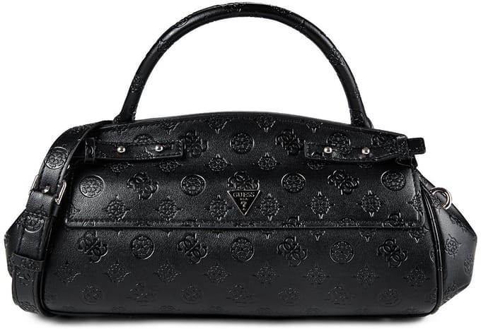 GUESS handtas schoudertas Diana Top Handle Flap Black Logo zwart