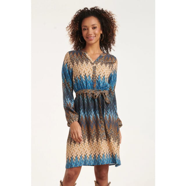 Smashed Lemon 24643 multicolour zigzagprint jurk |