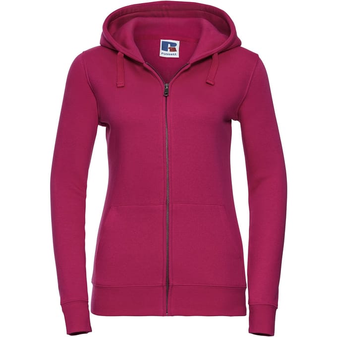 Russell Dames/Dames Authentic Full Zip Hoodie (Fuchsia)
