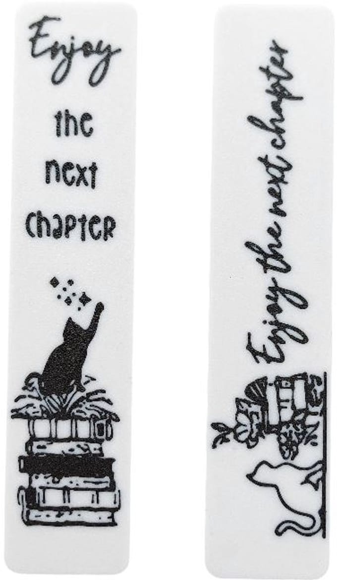 Boekenlegger - bladwijzer - bookmark - kat enjoy reading 2 stuks