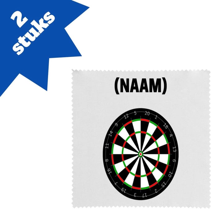 Akyol - darten met eigen naam brillendoekjes - Dartbord - darter - sport - 17,8 bij 17,8 cm - 2 stuks