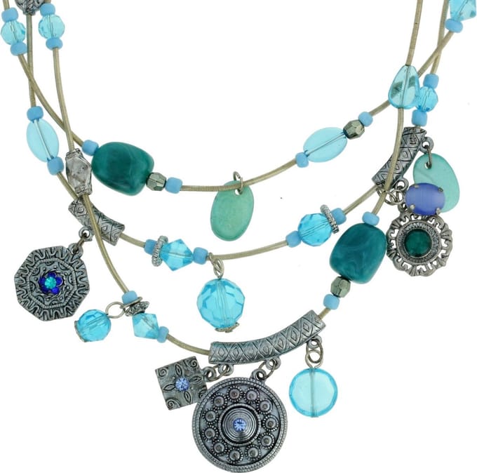 Behave - Vintage ketting blauw - Boho chic look - Nikkelvrij