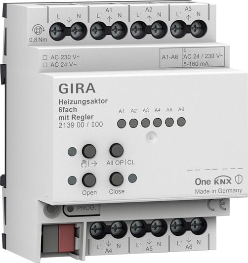 Gira One 6-Kanaals Verwarmingsactuator Met Controller - 213900