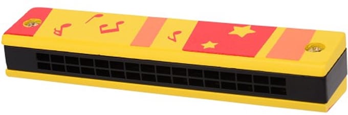 Speelgoed Mondharmonica Hout Voor Kinderen - Kleur Geel
