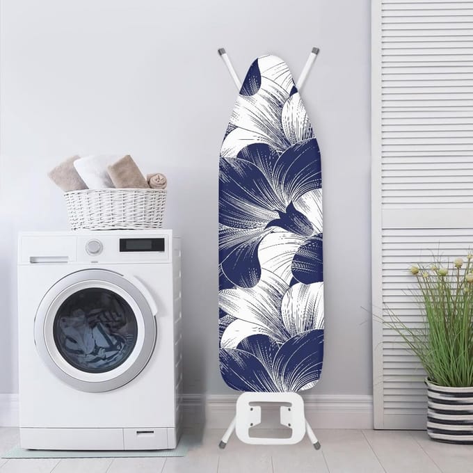 Universele Strijkplankhoes Navy Art Floral Elastisch 139x40 cm