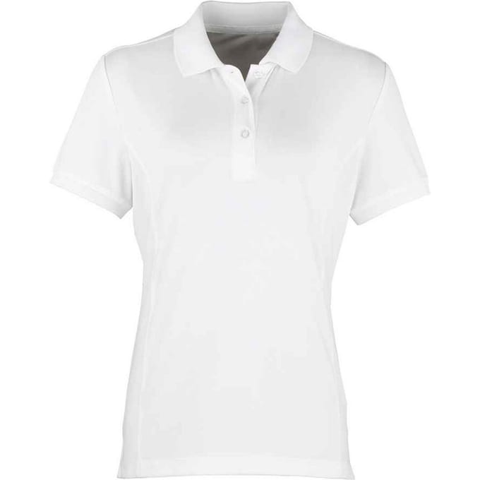 Premier Dames/Dames Coolchecker Poloshirt (Wit)