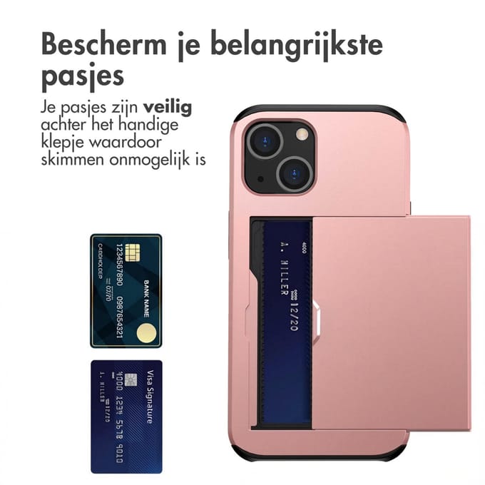 imoshion Hoesje met Pasjeshouder - Geschikt voor Apple iPhone 13 - Rosé Goud