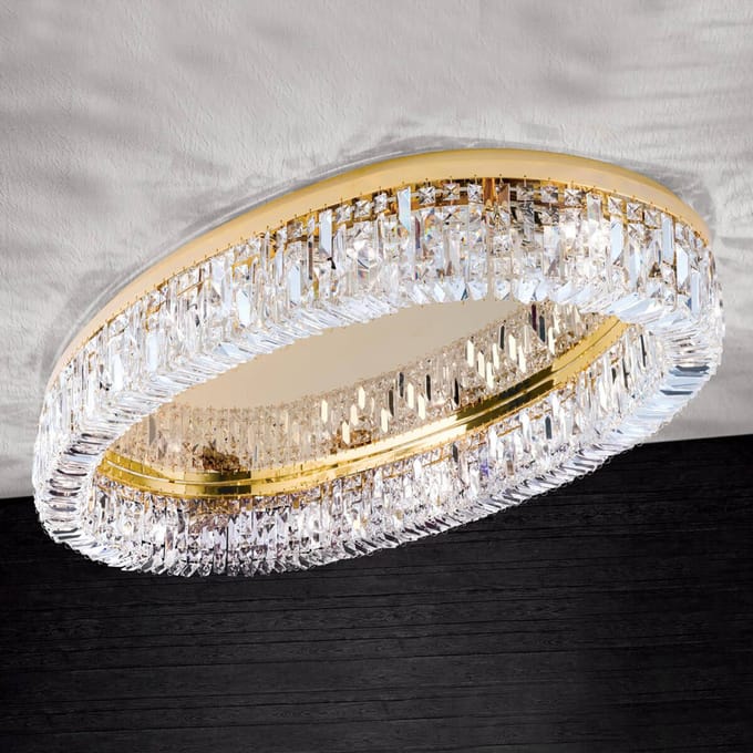 ORION Ovale premium plafondlamp Ring met kristallen