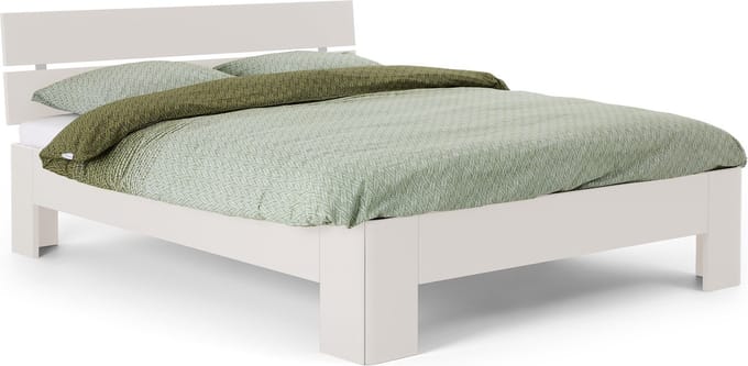 B Bright Fresh 500 Bed met Hoofdbord 90x200cm - Bedframe Wit - Eenpersoonsbedden - Instaphoogte: 50cm
