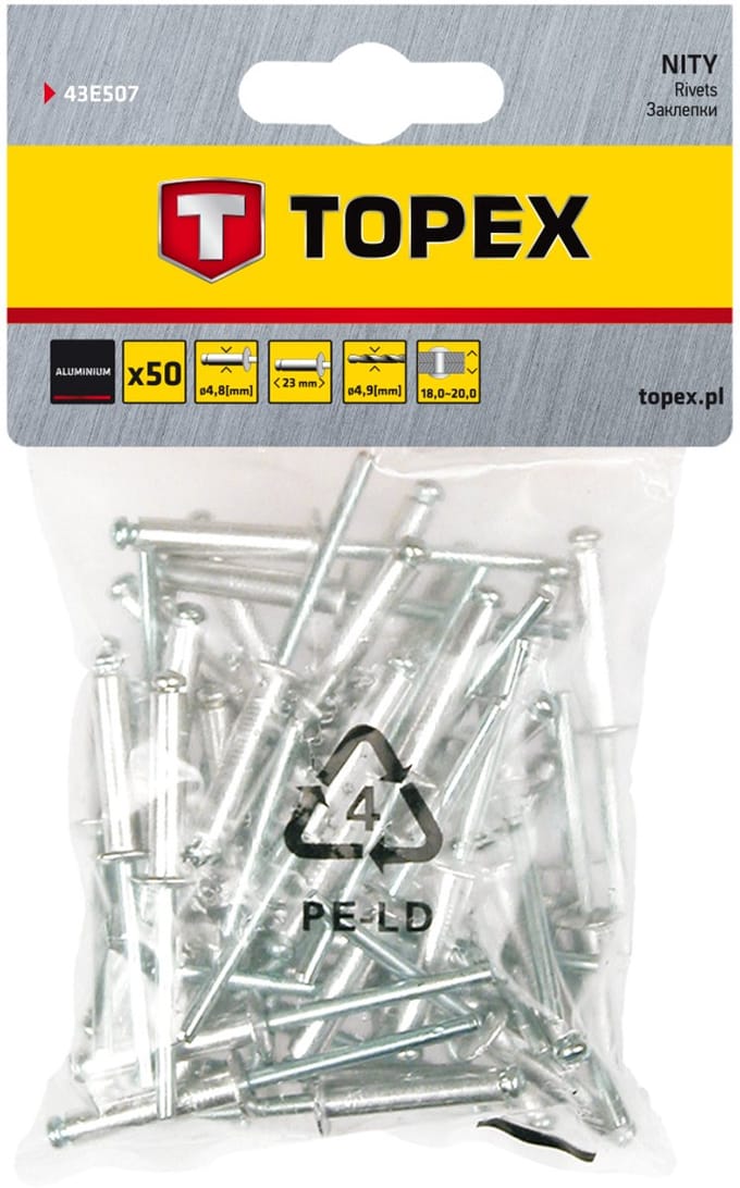 Popnagels 4,8 x 23 mm 50 Stuks Aluminium
