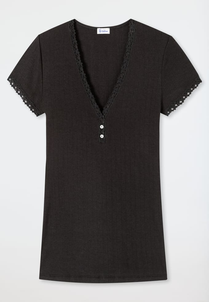 Zwart shirt met korte mouwen - Revival Agathe 42