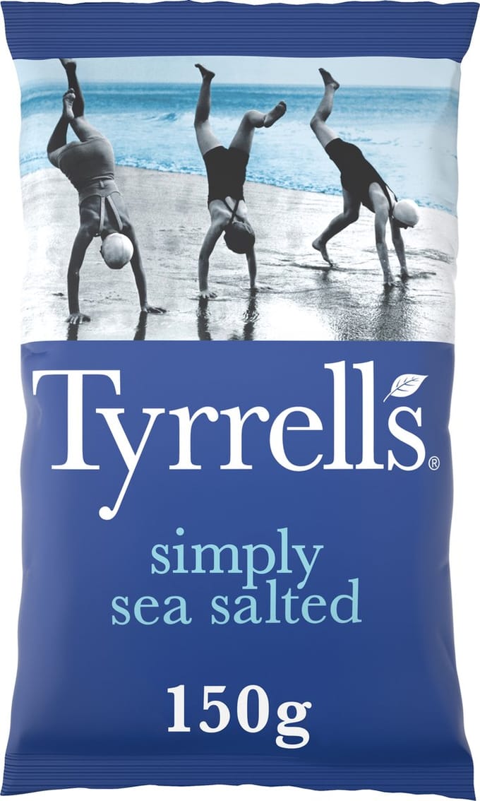 Tyrrells Simply Sea Salted - Chips - 8x150 gram