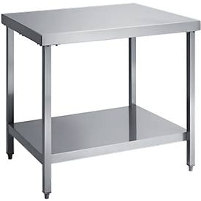 Werktafel van rvs, met legbord, 1200 x 600 x 850 mm