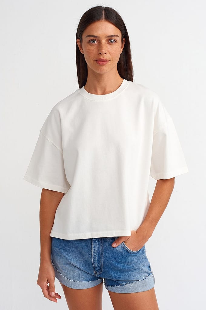 Oversized Katoenen Crew Neck T-Shirt