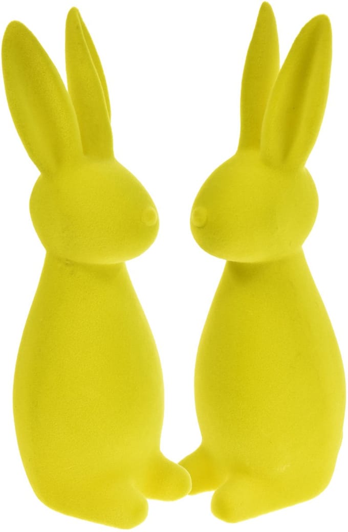 Gevlokte Paashazen Geelgroen – 2e keus – 8×10×29cm 2 stuks, 2 Stück