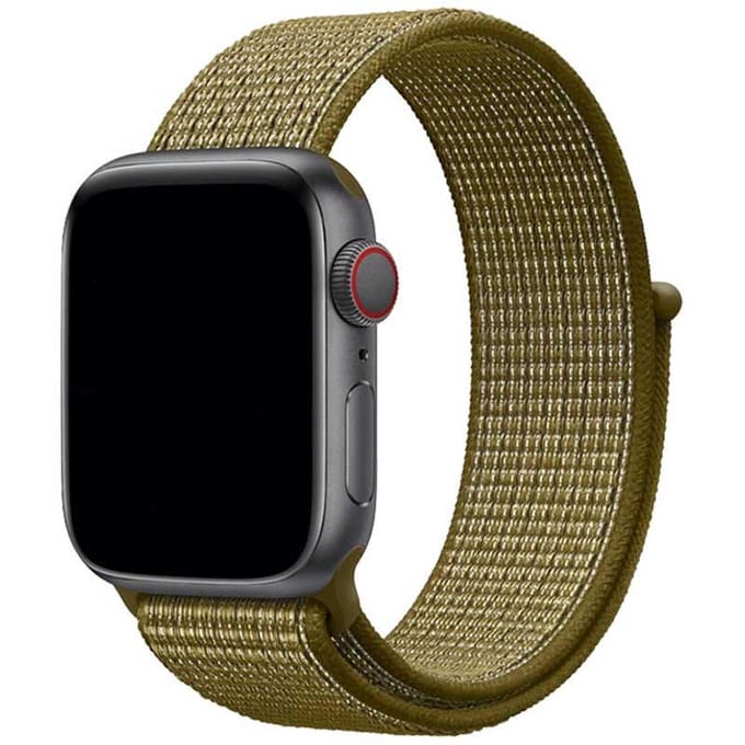 2+2 | Apple Watch Bandje Osvo - Geweven - Nylon - Olijfschilfers