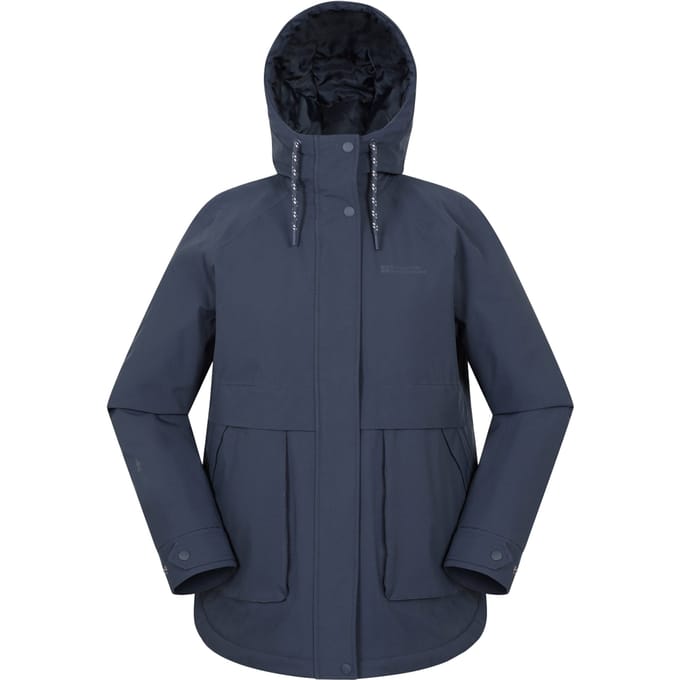 Mountain Warehouse Dames Kastanjebruine Waterdichte Gewatteerde Jas (Marineblauw)
