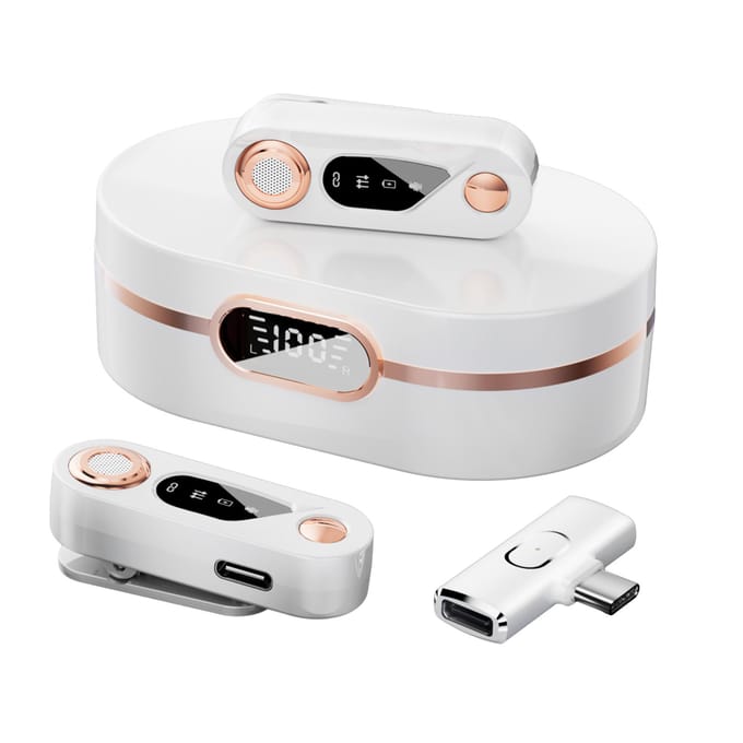 2.4G Draadloze Microfoon Professionele Reversmicrofoon Clip-on Microfoons Dubbele Digitale Ruisreductie Nee wit