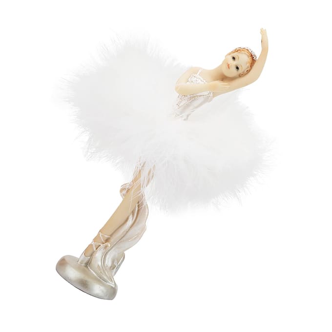 Statue de danseuse de ballet exquise, modèle de statue, ornements, artisanat, cadeau, décoration de la maison (037) white