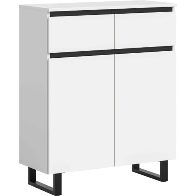 Tomasa ladekast wit melamine zwart - 36x80x99cm