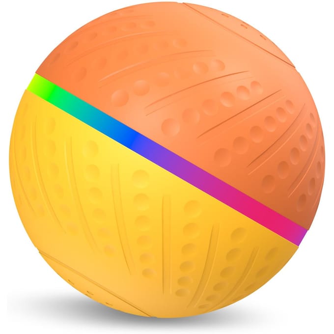 Speelgoedbal voor huisdieren - Interactief hondenspeelgoed Jolly Ball Herding Ball voor honden - Dual Mode Design No Remote Control oranje/geel