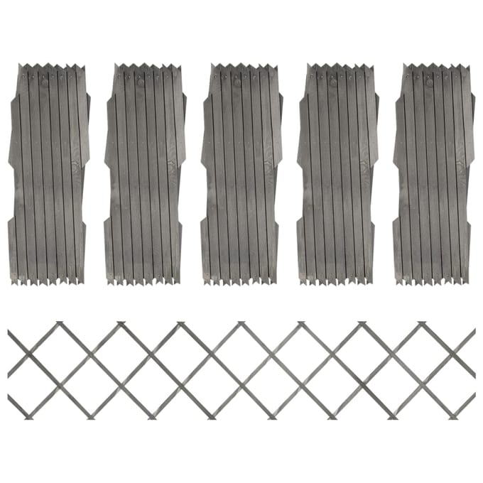 vidaXL - Tuinlatwerken - 5 - st - 180x30 - cm - massief - vurenhout - grijs