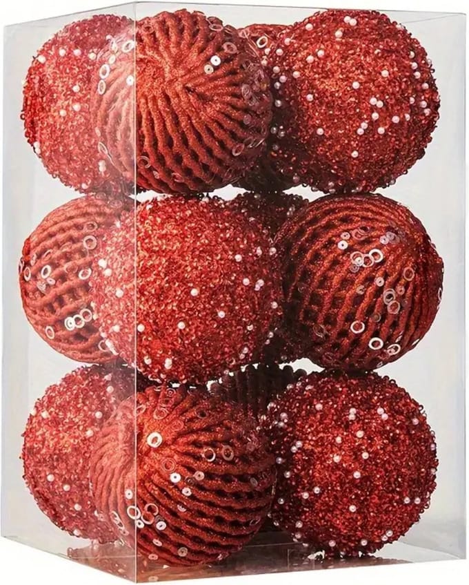 Nivard Kerstballen - Kerstversiering - Plastic - Kerstballenset - Rood - 12 stuks
