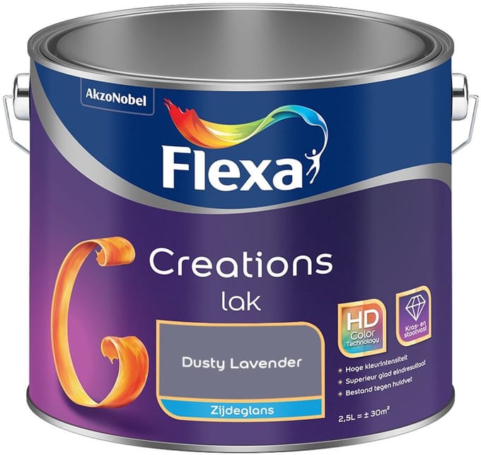 Flexa - Creations Lak Zijdeglans - Dusty Lavender - Mengverf - 2,5 L