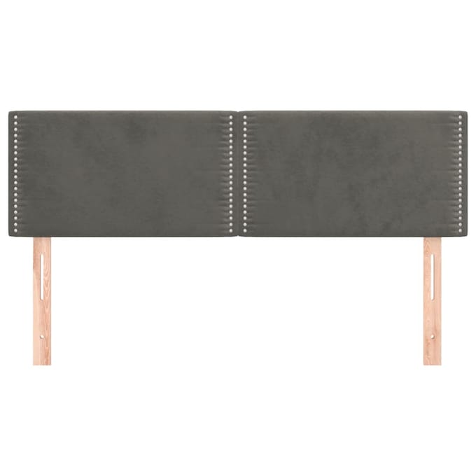 vidaXL - Hoofdborden - 144x5x78/88 - cm - fluweel - donkergrijs