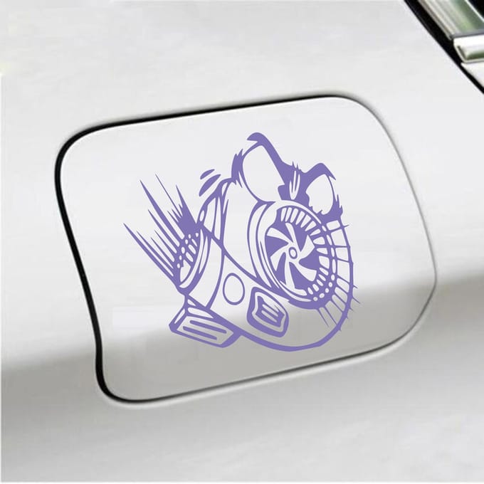 Bumpersticker - Turbo - 13 X 13 - Paars