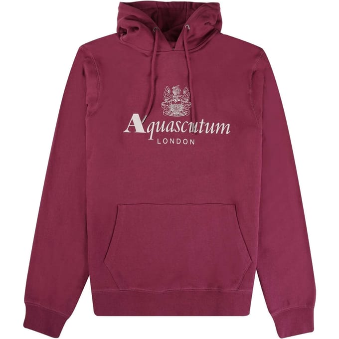 Aquascutum Active Big Logo Burgundy Hoodie