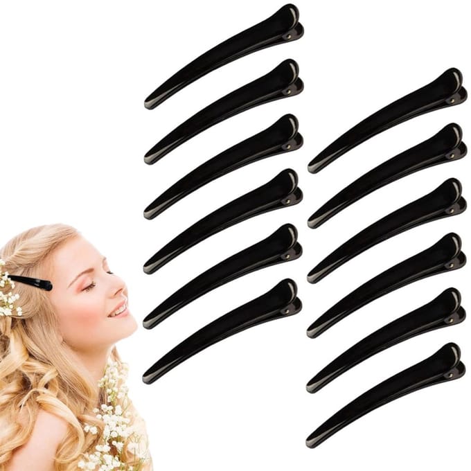 Hypify - Professionele kappers haarklemmen - 12 stuks - Zwarte Klemmen