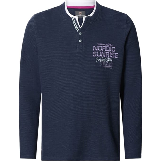 Jan Vanderstorm herren Sweatshirt - 68/70 - donkerblauw - Plus Size