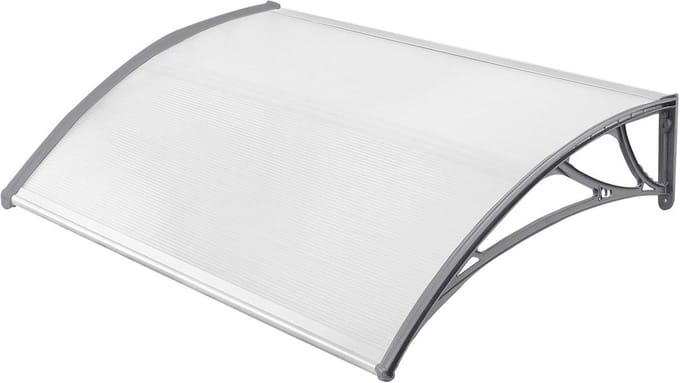 Transparante Polycarbonaat Afdak voor Voordeur - Lessenaarsluifel Overkapping 120x100 cm