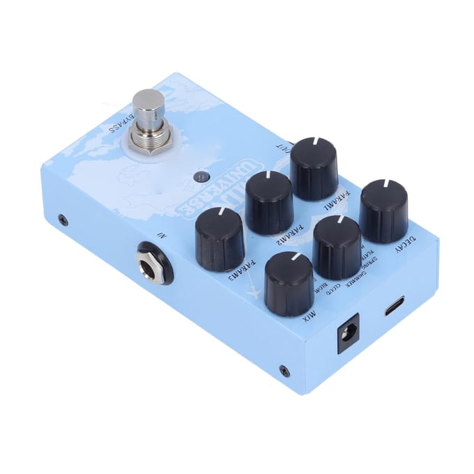 Gitaareffectpedaal 9 Reverb-types Warm Authentiek Geluid Digitale Modellering Reverb Effectpedaal white