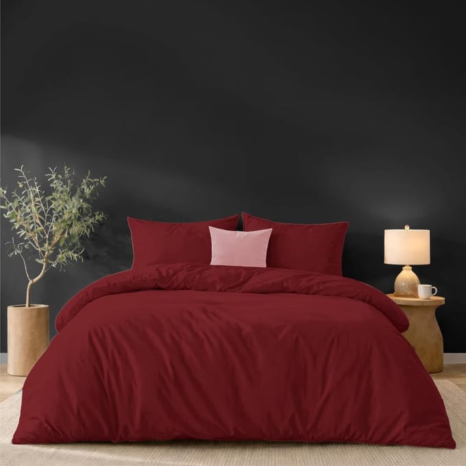 Dekbedovertrek Set - Beddengoed Set - Comfortabele Slaap - Oeko-Tex Gecertificeerd - 240x220 cm - Bordeauxrood