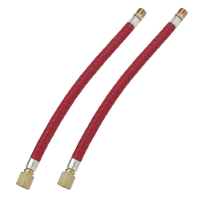 2 stuks Fietspomp Verlengslang Verlenging 16,6 cm6,5 inch Lengte Nylon Koper Materialen Dubbel Ventiel red