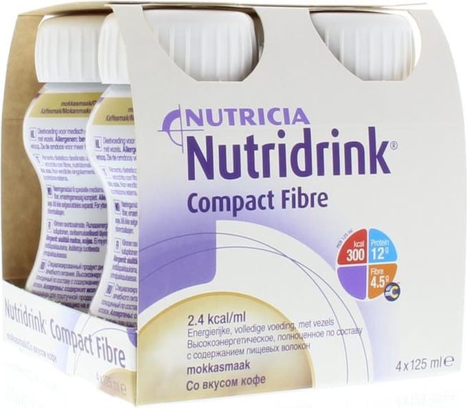 Nutridrink Compact fibre mokka 125ml 4 Stuks