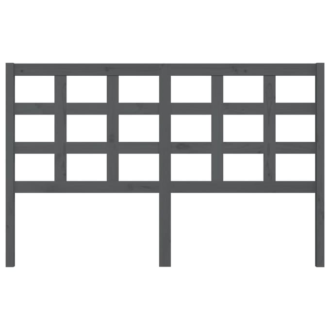 vidaXL Hoofdbord 156x4x100 cm massief grenenhout grijs