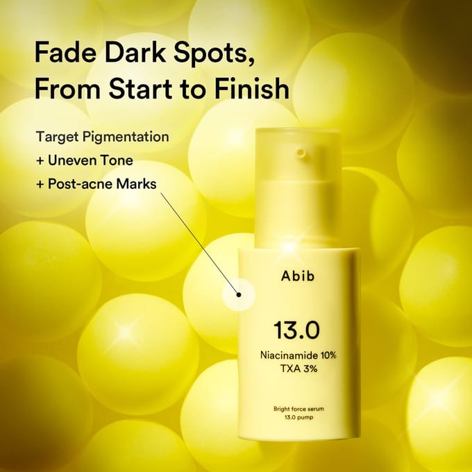 Abib - Bright Force Serum 13.0 Pump 5% Glutathione, 10% Niacinamide, 3% TXA en Vitamin B5 - 30ml