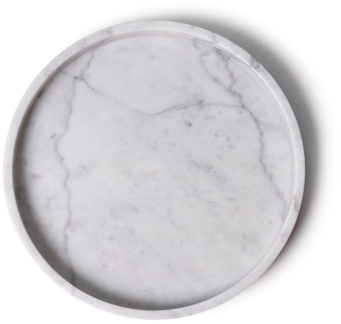 Marmer dienblad rond met rand tray Ø30cm wit