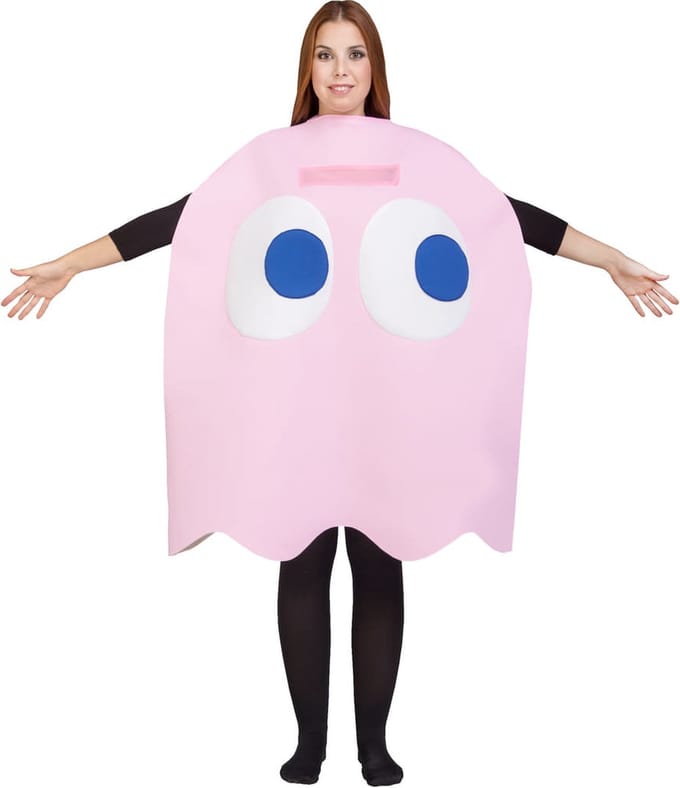 FUNIDELIA Ghost Pinky Pac-Man Kostuum - Maat: One Size