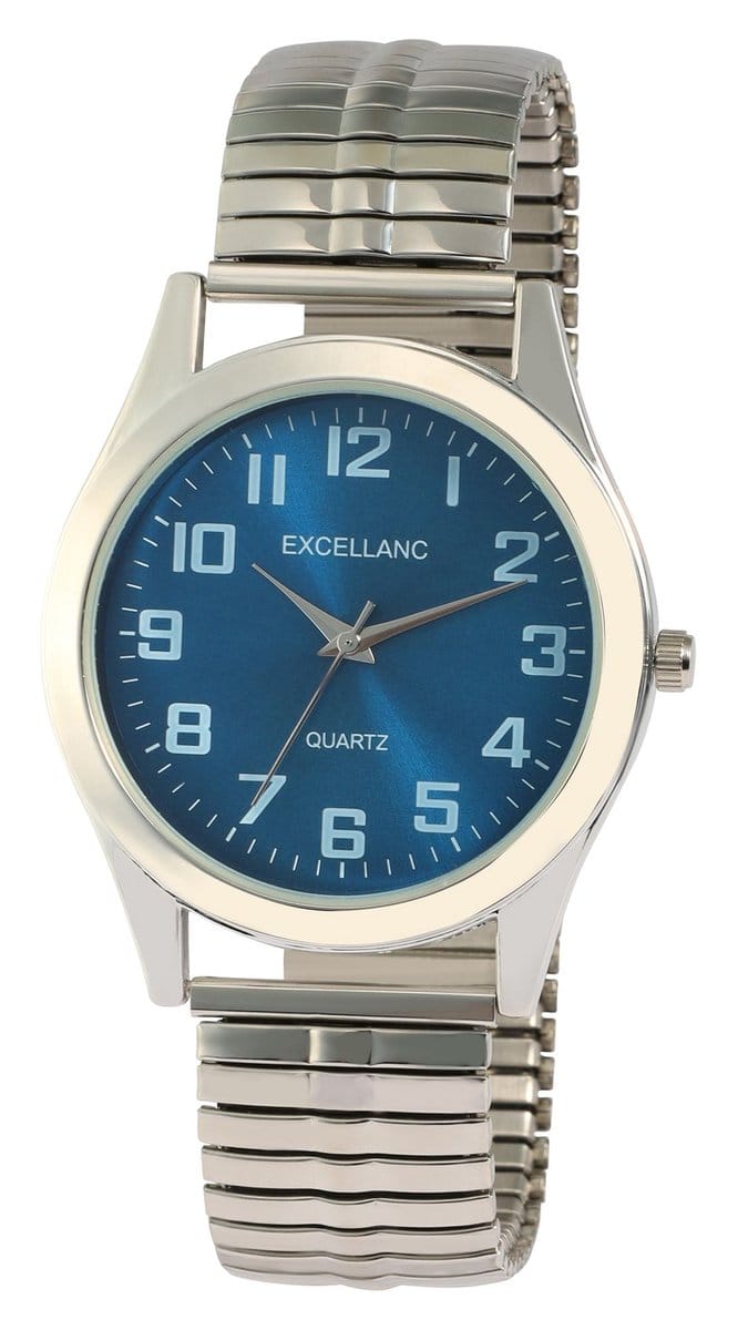 EXCELLANC Herenhorloge roestvrij staal Maher, mineraalglas