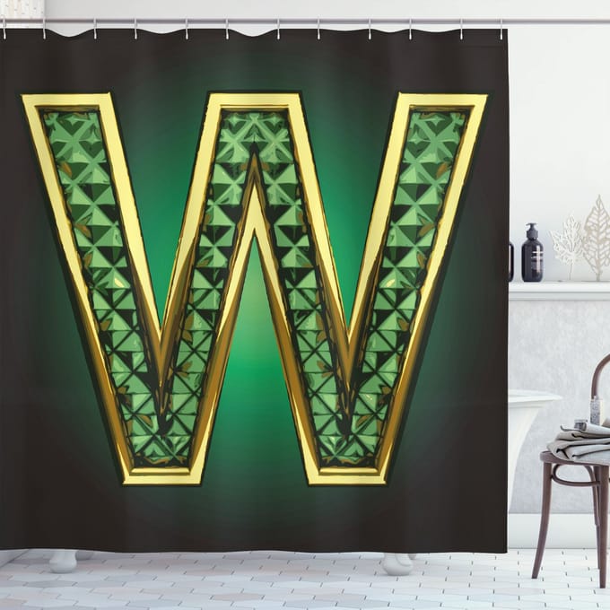 ABAKUHAUS douchegordijn modern – jadegroen – 175×180 cm – 12 haken