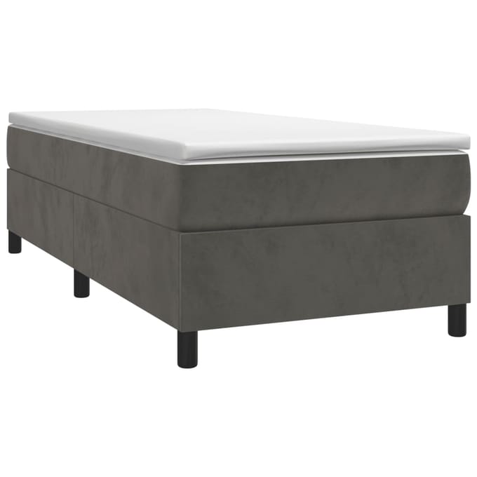 vidaXL - Boxspring - bed - 100x200 - cm - fluweel - donkergrijs